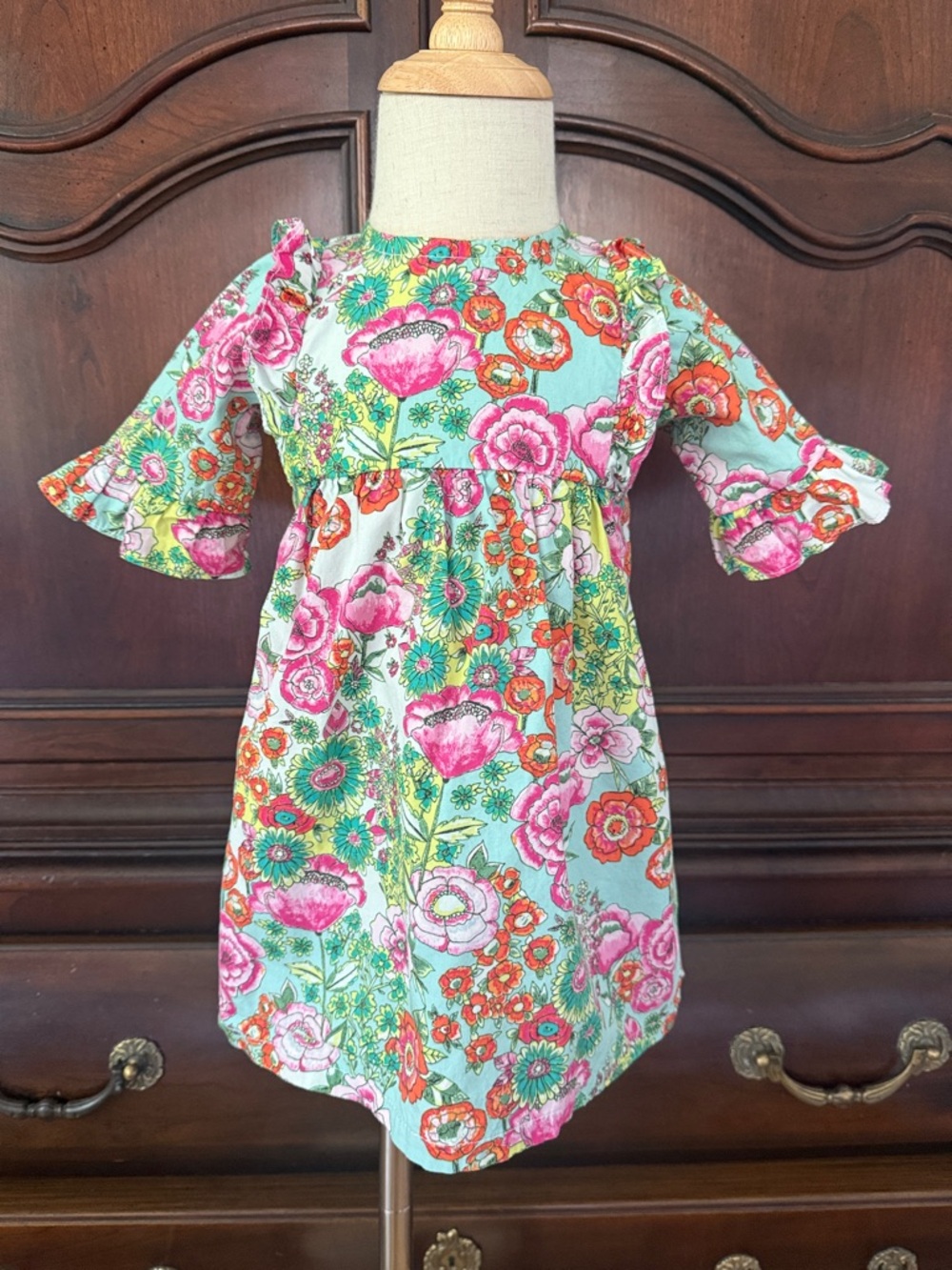 Classic Whimsy Olivia Dress 24M Pink Green Floral